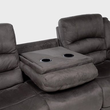 LIVING SOFÁ 3 CUERPOS RECLINABLE MARTELL GRIS + 2 BERGERS FG98060GR - 4