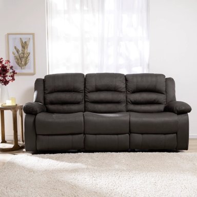 LIVING SOFÁ 3 CUERPOS RECLINABLE MARTELL GRIS + 2 BERGERS FG98060GR - 7