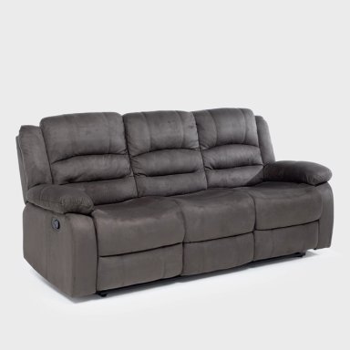 LIVING SOFÁ 3 CUERPOS RECLINABLE MARTELL GRIS + 2 BERGERS FG98060GR - 11