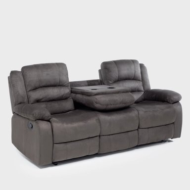 LIVING SOFÁ 3 CUERPOS RECLINABLE MARTELL GRIS + 2 BERGERS FG98060GR - 12