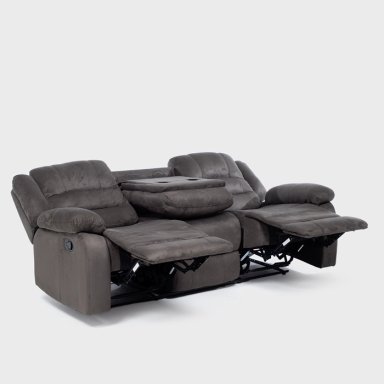 LIVING SOFÁ 3 CUERPOS RECLINABLE MARTELL GRIS + 2 BERGERS FG98060GR - 13