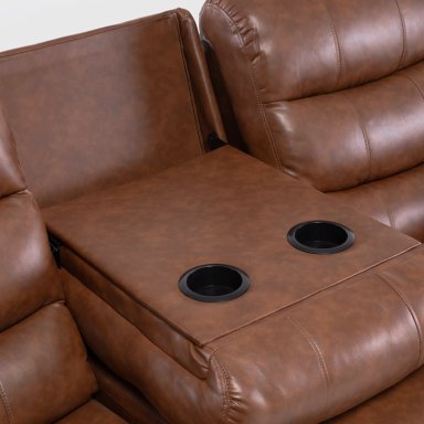 LIVING SOFÁ 3 CUERPOS RECLINABLE ROMA CAFÉ + 2 BERGERS KM060BR - 5
