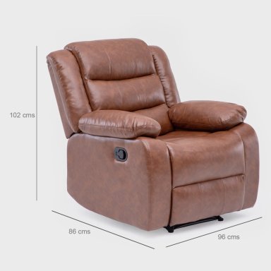 LIVING SOFÁ 3 CUERPOS RECLINABLE ROMA CAFÉ + 2 BERGERS KM060BR - 11