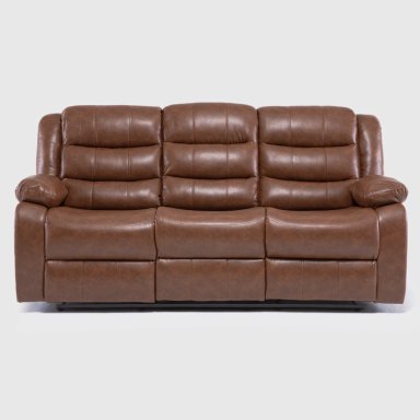 LIVING SOFÁ 3 CUERPOS RECLINABLE ROMA CAFÉ + 2 BERGERS KM060BR - 12