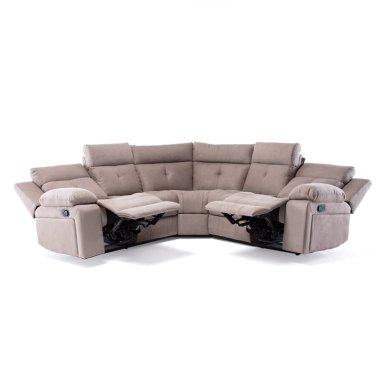 SOFÁ SECCIONAL RECLINABLE LIVING ARIZONA BEIGE SIN CONSOLA 8081KH - 9