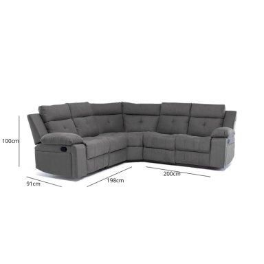 SOFÁ SECCIONAL RECLINABLE LIVING ARIZONA GRIS 8081GR - 2