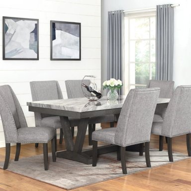 JUEGO DE COMEDOR 6 SILLAS MODERNO RODEUS MÁRMOL D4903 - 1