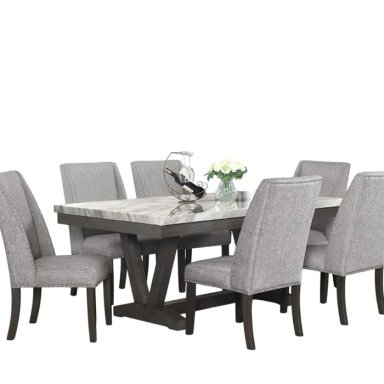 JUEGO DE COMEDOR 6 SILLAS MODERNO RODEUS MÁRMOL D4903 - 2