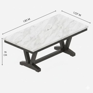 JUEGO DE COMEDOR 6 SILLAS MODERNO RODEUS MÁRMOL D4903 - 7