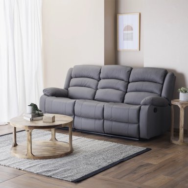 SOFÁ 3 CUERPOS RECLINABLE MODERNO GRIS NEW PRAGA 8041SFFGR - 1
