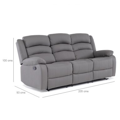SOFÁ 3 CUERPOS RECLINABLE MODERNO GRIS NEW PRAGA 8041SFFGR - 6