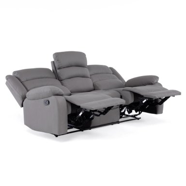 SOFÁ 3 CUERPOS RECLINABLE MODERNO GRIS NEW PRAGA 8041SFFGR - 10