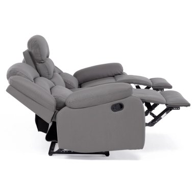 SOFÁ 3 CUERPOS RECLINABLE MODERNO GRIS NEW PRAGA 8041SFFGR - 12