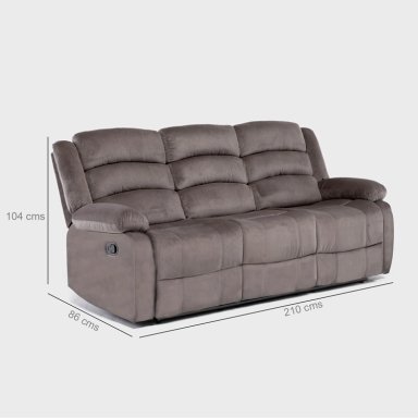 SOFÁ 3 CUERPOS RECLINABLE MODERNO EN COLOR CAFE NEW MARTELL 8040SFFBR - 3