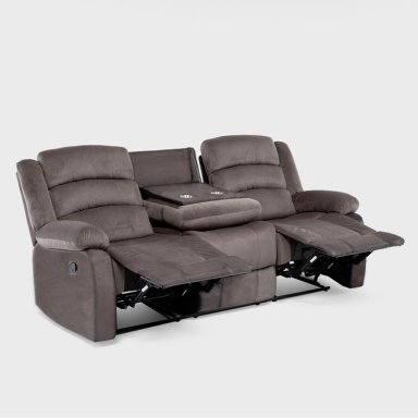 SOFÁ 3 CUERPOS RECLINABLE MODERNO EN COLOR CAFE NEW MARTELL 8040SFFBR - 5