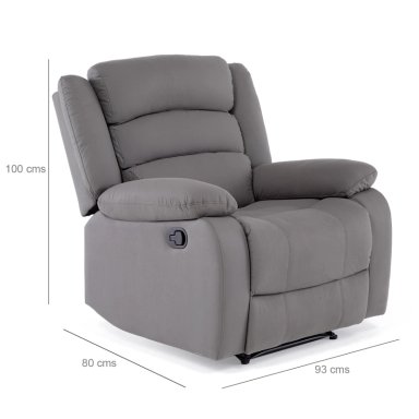 LIVING RECLINABLE SOFÁ 3 CUERPOS + 2 BERGERS NEW PRAGA GRIS SET8041FFGR - 7