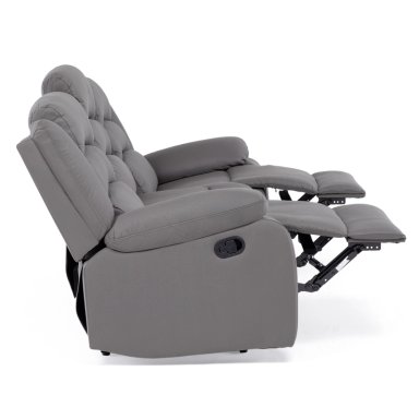 LIVING RECLINABLE SOFÁ 3 CUERPOS + 2 BERGERS NEW PRAGA GRIS SET8041FFGR - 10