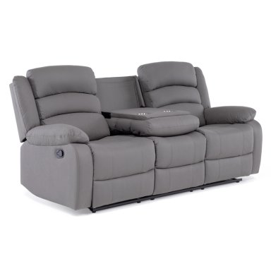 LIVING RECLINABLE SOFÁ 3 CUERPOS + 2 BERGERS NEW PRAGA GRIS SET8041FFGR - 13