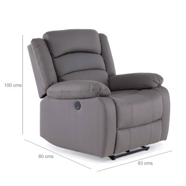 BERGER 1 CUERPO RECLINABLE ELÉCTRICO MODERNO GRIS NEW PRAGA 8041RFFGRPW - 3