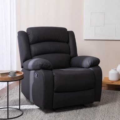 BERGER 1 CUERPO RECLINABLE MODERNO EN COLOR NEGRO NEW PRAGA 8041RFFBK - 1