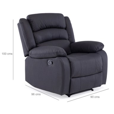 BERGER 1 CUERPO RECLINABLE MODERNO EN COLOR NEGRO NEW PRAGA 8041RFFBK - 2