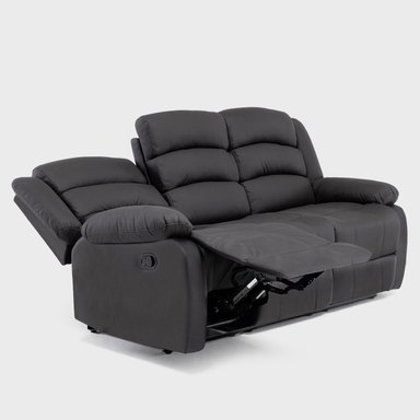 SOFÁ 3 CUERPOS RECLINABLE MODERNO EN COLOR NEGRO NEW PRAGA 8041SFFBK - 3