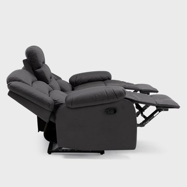 SOFÁ 3 CUERPOS RECLINABLE MODERNO EN COLOR NEGRO NEW PRAGA 8041SFFBK - 5