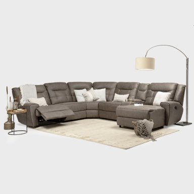 SOFÁ SECCIONAL DERECHO RECLINABLE MODERNO EN COLOR CAFE GRAND 6015 - 2