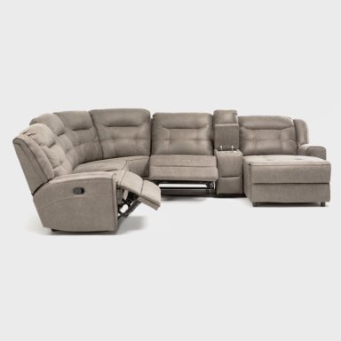SOFÁ SECCIONAL DERECHO RECLINABLE MODERNO EN COLOR CAFE GRAND 6015 - 5