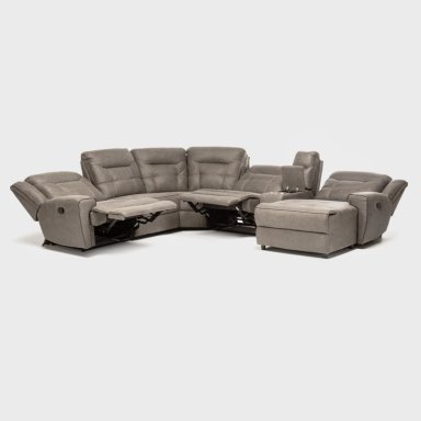 SOFÁ SECCIONAL DERECHO RECLINABLE MODERNO EN COLOR CAFE GRAND 6015 - 7