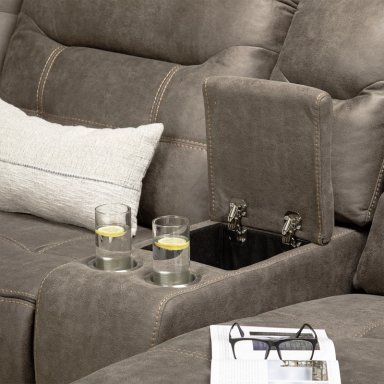 SOFÁ SECCIONAL DERECHO RECLINABLE MODERNO EN COLOR CAFE GRAND 6015 - 9
