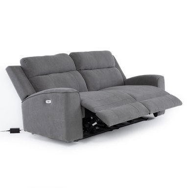 SOFÁ 2 CUERPOS RECLINABLE ELÉCTRICO GRIS MONTANA KM807S - 5