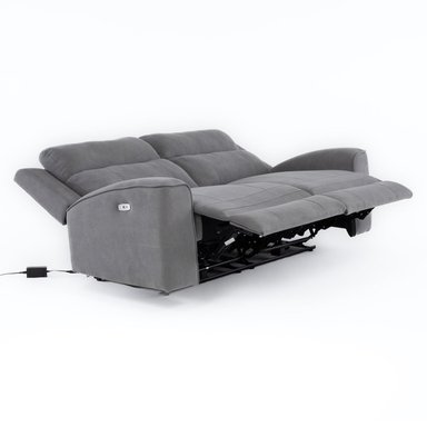 SOFÁ 2 CUERPOS RECLINABLE ELÉCTRICO GRIS MONTANA KM807S - 6