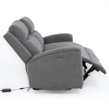 SOFÁ 2 CUERPOS RECLINABLE ELÉCTRICO GRIS MONTANA KM807S - 8