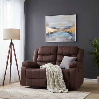 SOFA 2 CUERPOS RECLINABLE TRADICIONAL NORMAN CAFE  OSCURO 2011LFDBR - 1