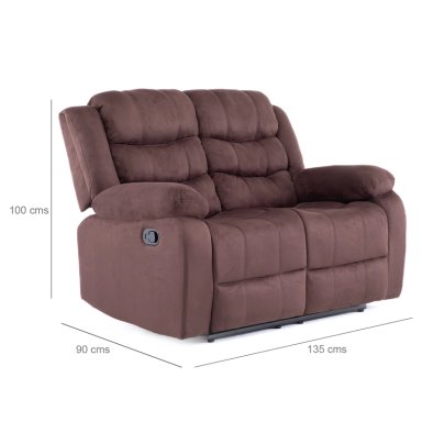 SOFA 2 CUERPOS RECLINABLE TRADICIONAL NORMAN CAFE  OSCURO 2011LFDBR - 8