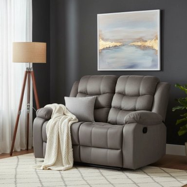 SOFA 2 CUERPOS RECLINABLE TRADICIONAL NORMAN GRIS 2011LFGR - 1