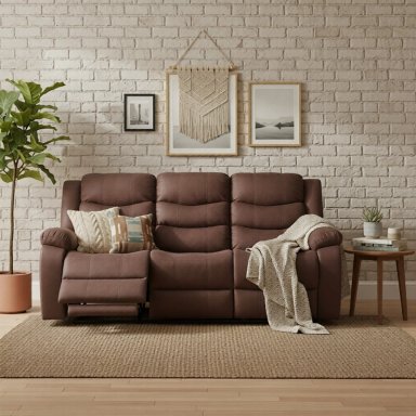 SOFA 3 CUERPOS RECLINABLE TRADICIONAL NORMAN CAFE  OSCURO 2011SFDBR - 1