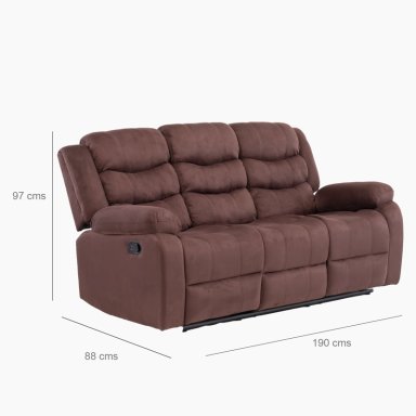 SOFA 3 CUERPOS RECLINABLE TRADICIONAL NORMAN CAFE  OSCURO 2011SFDBR - 3
