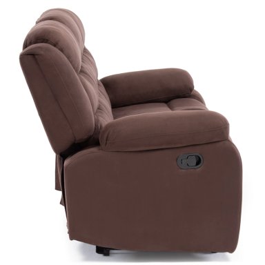 LIVING RECLINABLE SOFA 3 CUERPOS + SOFA 2 CUERPOS CAFE  OSCURO NORMAN 2011DBR - 2
