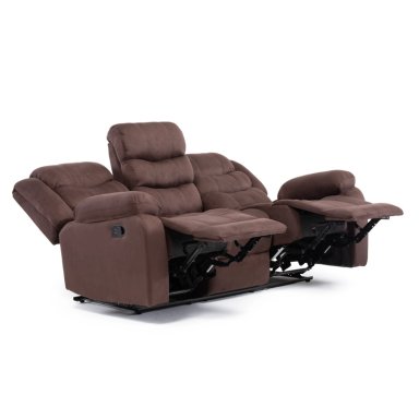 LIVING RECLINABLE SOFA 3 CUERPOS + SOFA 2 CUERPOS CAFE  OSCURO NORMAN 2011DBR - 3