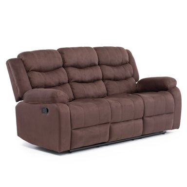 LIVING RECLINABLE SOFA 3 CUERPOS + SOFA 2 CUERPOS CAFE  OSCURO NORMAN 2011DBR - 12