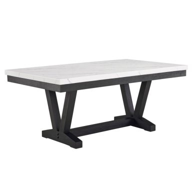 JUEGO DE COMEDOR 6 SILLAS MODERNO RODEUS BLANCO MARMOL D4931 - 2