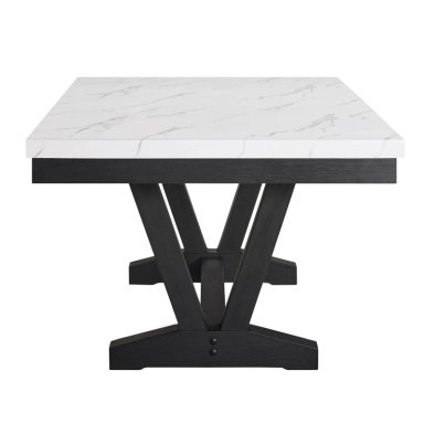JUEGO DE COMEDOR 6 SILLAS MODERNO RODEUS BLANCO MARMOL D4931 - 3