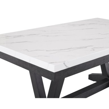 JUEGO DE COMEDOR 6 SILLAS MODERNO RODEUS BLANCO MARMOL D4931 - 5