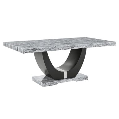 JUEGO DE COMEDOR 6 SILLAS MODERNO MOON MARMOL GRIS D6058 - 4
