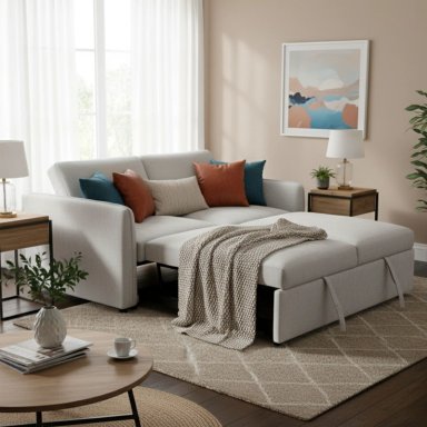 SOFA CAMA 2 CUERPOS MODERNO NEW DALLAS BEIGE - 1