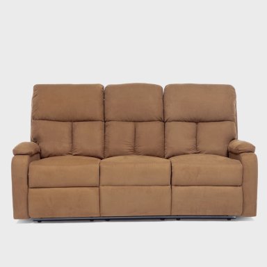 LIVING RECLINABLE SOFA 3 CUERPOS - MATHEUS CAFE   + 2 BERGERS + MESA DE CENTRO MODERNA MARMOL BLANCA - 6