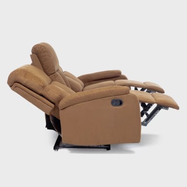 LIVING RECLINABLE SOFA 3 CUERPOS - MATHEUS CAFE   + 2 BERGERS + MESA DE CENTRO MODERNA MARMOL BLANCA - 10