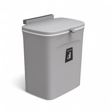 BASURERO COLGANTE DE PUERTA PARA COCINA GRIS - 1
